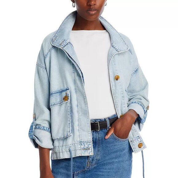 Blank NYC Jackets & Blazers - Blank NYC Button Faded Distressed Denim Jacket with Roll Tab Sleeves NWT